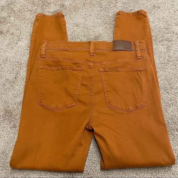 Madewell 9" Mid-Rise Skinny Jeans Button-Front Edition Rust Orange Size 28 - Picture 4 of 13
